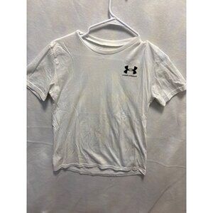 Under Armour White T-Shirt Large VLG/JG/G Cotton Short Sleeve